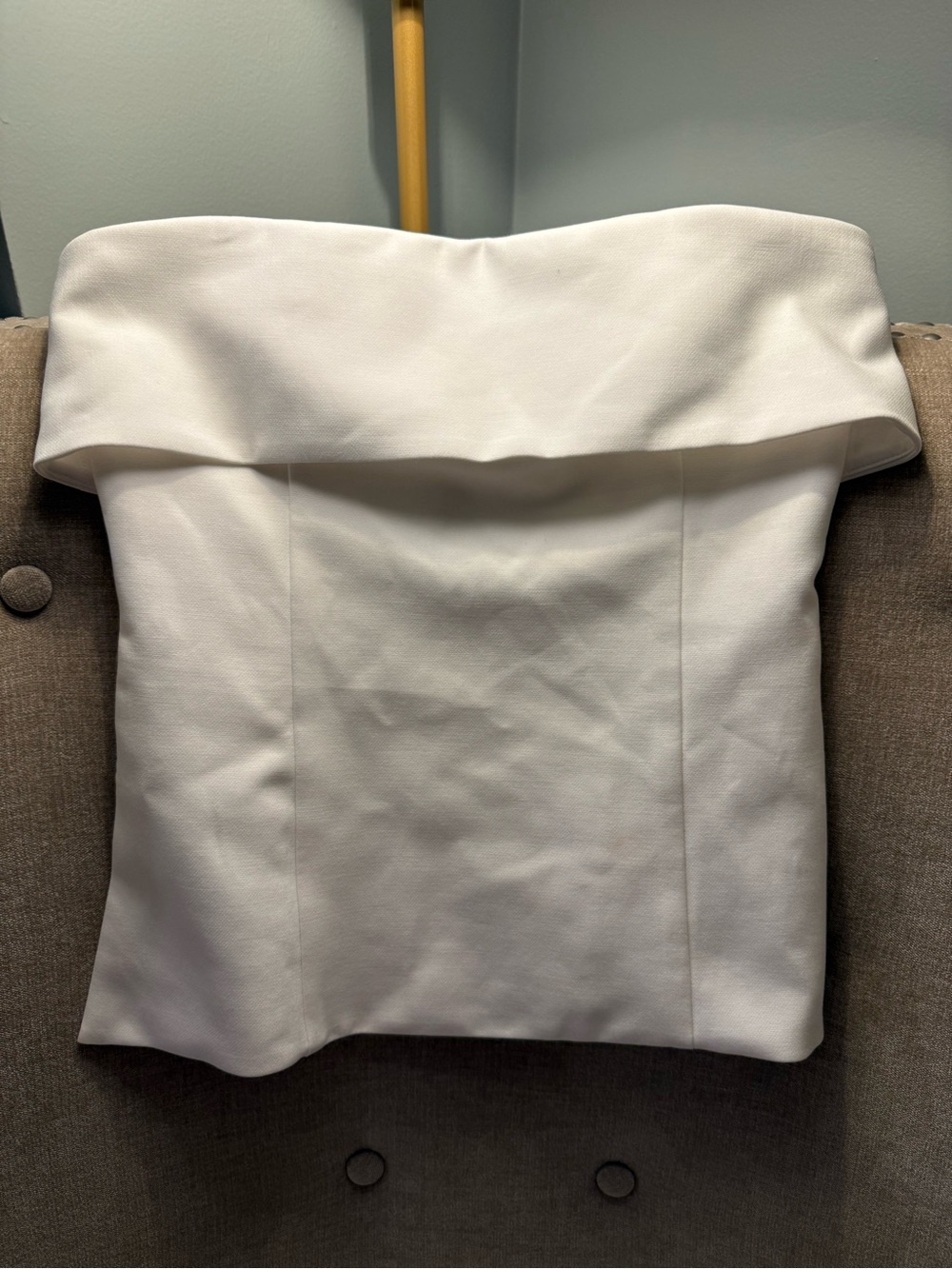 Aritzia White Off-Shoulder Foldover Strapless.